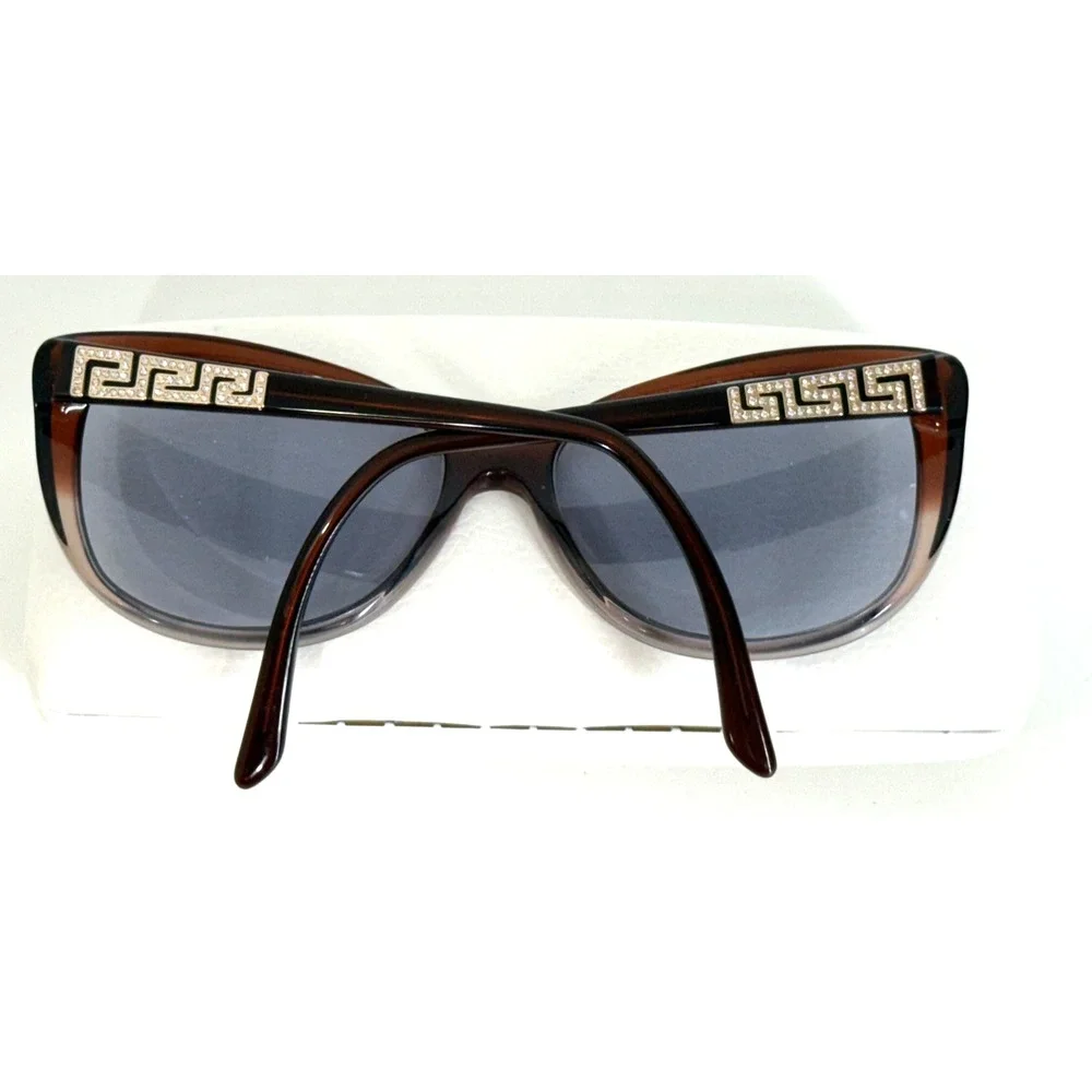 Versace 4264-B 57016 Sunglasses Frames Only, Brown Greca, 140mm, Made In Italy
